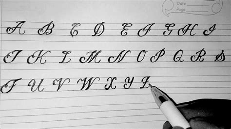 Cursive Alphabet In Capital Letter | AlphabetWorksheetsFree.com