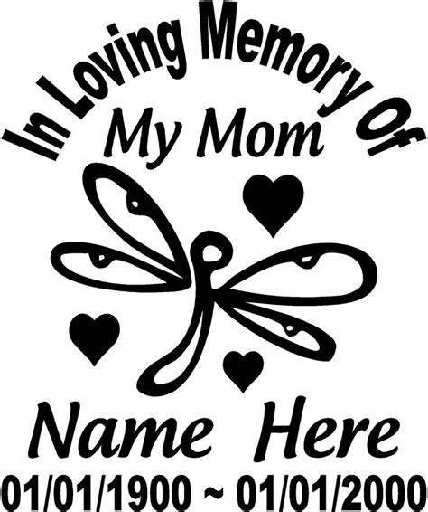 In Loving Memory Of 8" Dragonfly Mom Decal Window Sticker Custom ...