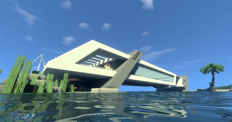 Modern house on the water Minecraft Map