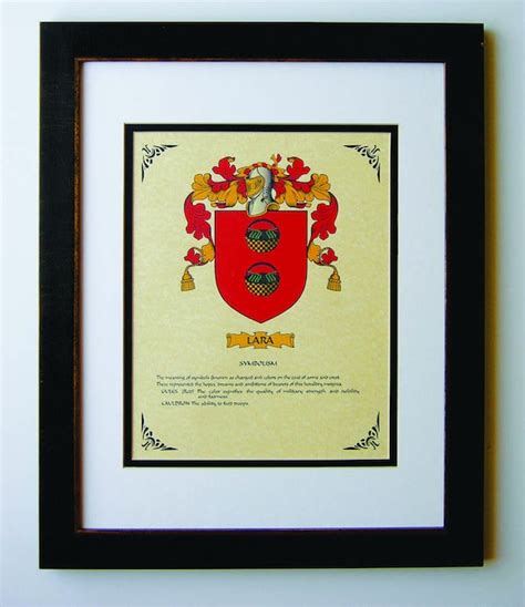 HERALDRY COAT of ARMS Lara Family Crest Framed - Etsy India