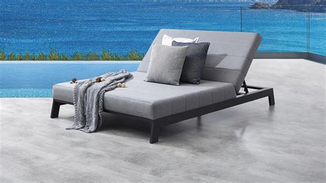 Lavi Black Outdoor Fabric Double Sun Lounge | Lavita Furniture