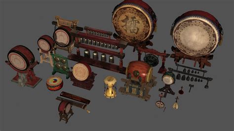 Chinese classical percussion instruments 3D model