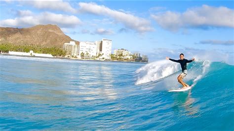 Surfing Waikiki July 4th Big Swell 4-6 feet Soft top - YouTube