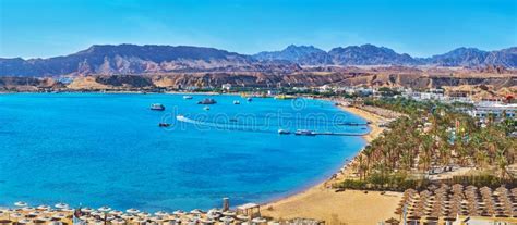 Panorama of El Maya Bay Beaches, Sharm El Sheikh, Egypt Stock Photo ...