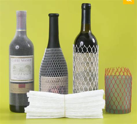 Protective Bottle Mesh Sleeve with Shrink Net Wrap for Wine Bottle ...