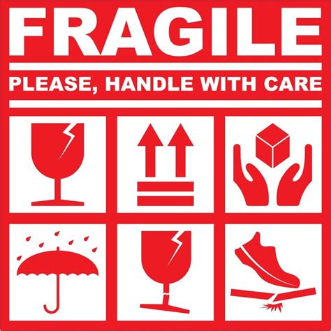 PRINTABLE FRAGILE PLEASE HANDLE WITH CARE - WHITE RED COLOR 3015754 ...