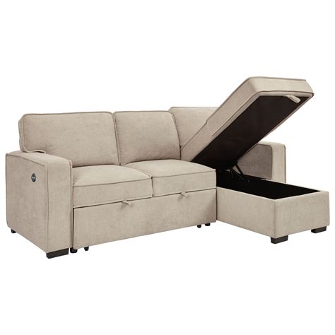 Signature Design by Ashley Darton Sofa Chaise with Pop Up Bed & Storage Chaise | Find Your ...