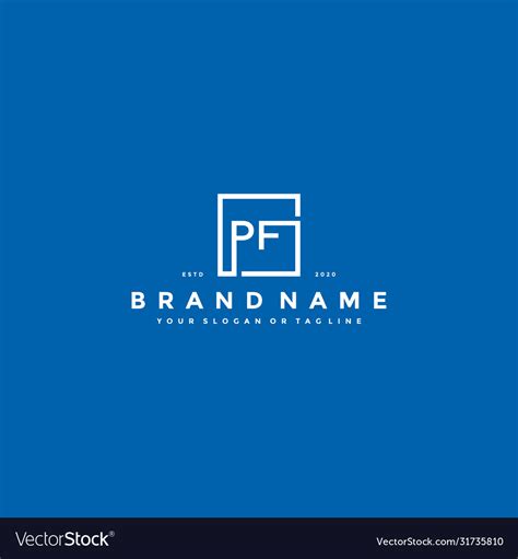 Letter pf logo design Royalty Free Vector Image