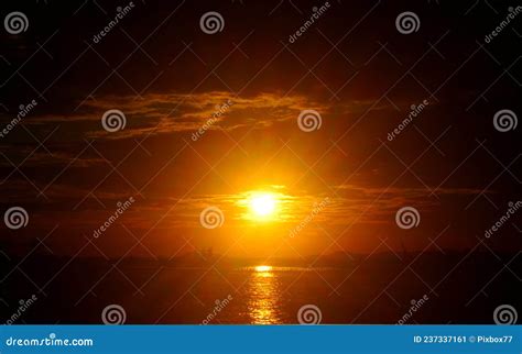 Sunset Sky at Sea with Silhouette Island Stock Image - Image of climate, beautiful: 237337161