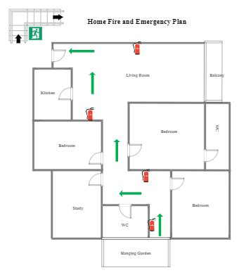 Home Evacuation plan | EdrawMax Editable Templates