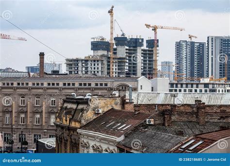 Construction Site of Belgrade Waterfront Skyscraper Towers, or Beograd Na Vodi in Fornt of ...