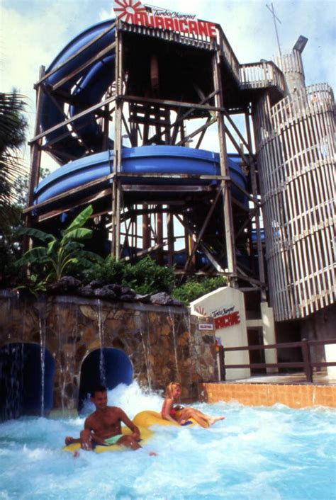 Florida Memory • View showing the "Hurricane" water slide at the Wild Waters theme park in ...