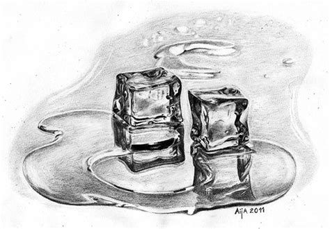 Ice Cubes Melting Drawing on Behance | Ice cube drawing, Drawings, Ice ...