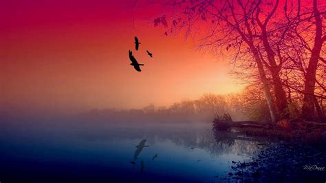 Autumn Sunrise Over Lake Wallpapers - Wallpaper Cave