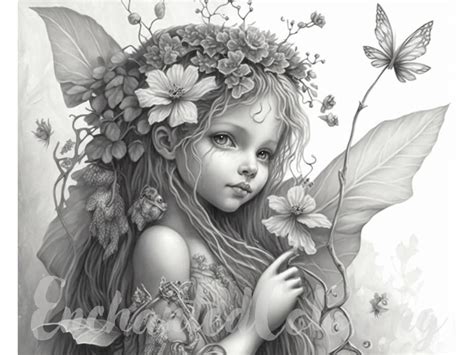 Delicate Fairy Girl Coloring Page Printable Adult Coloring - Etsy