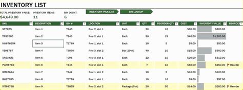 Warehouse Inventory Excel Template Free Download Of Warehouse Inventory ...