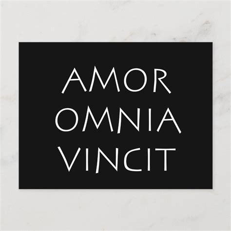 Amor Omnia Vincit Postcard | Zazzle