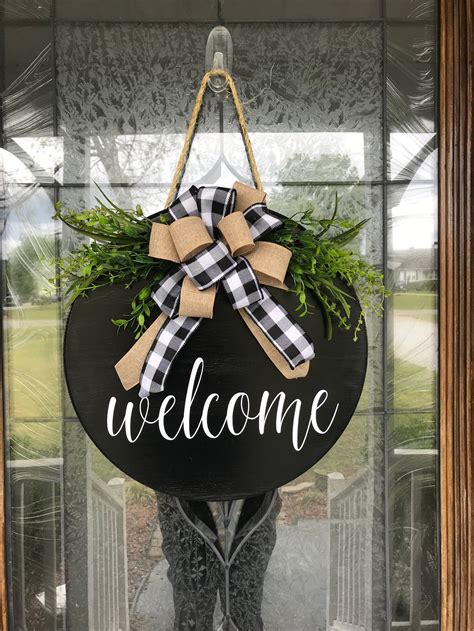 Front Door Decor Welcome Sign Front Door Wreath Welcome - Etsy | Décor de la porte déntrée ...