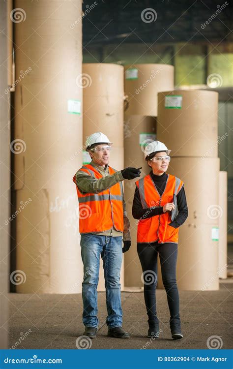 Paper mill factory workers stock photo. Image of factory - 80362904