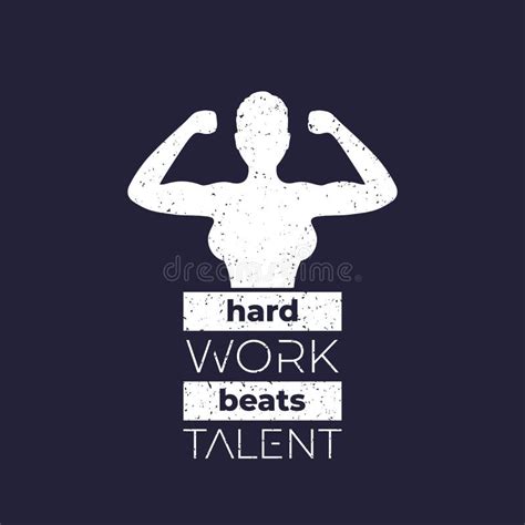 Hard Work Beats Talent Poster Design with Woman Stock Vector - Illustration of vector, logo ...