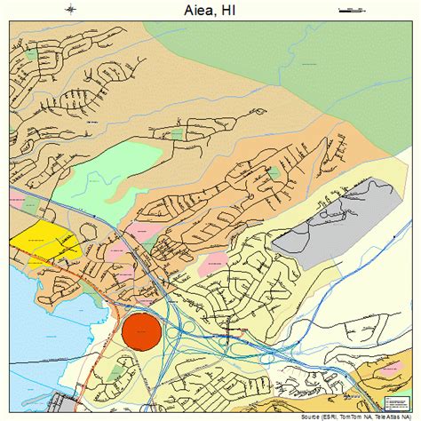 Aiea Hawaii Street Map 1500550