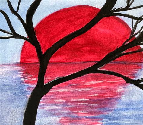 Red Sun Red Sun, Art Gift, Note Cards, Abstract Artwork, Gifts, Painting, Presents, Index Cards ...