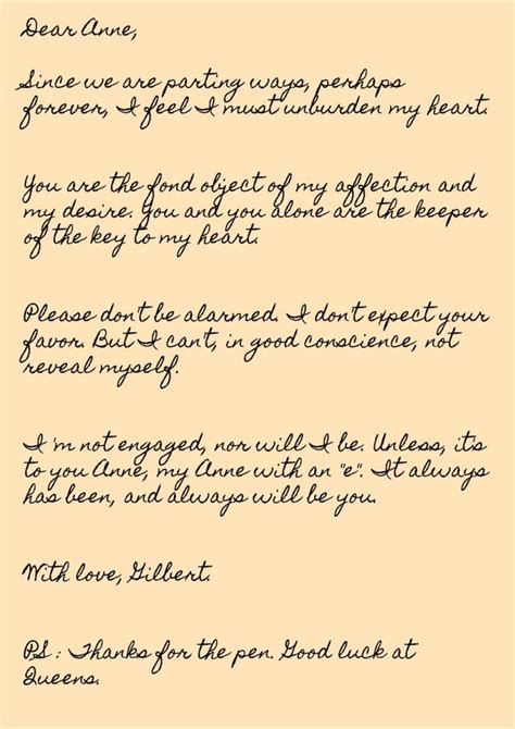 letter Gilbert Blythe, Movie Quotes, Book Quotes, Gilbert And Anne, Gilberts, Bon Film, Anne ...