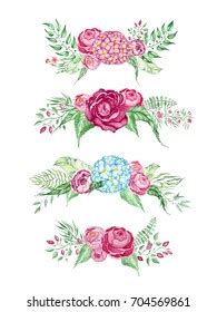 Watercolor Roses Clip Art Stock Illustration 704569861 | Shutterstock