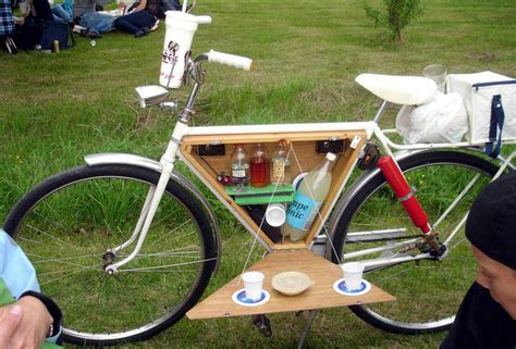 Just A Car Guy: coolest bike accessory ever... a picnic or cocktail set!