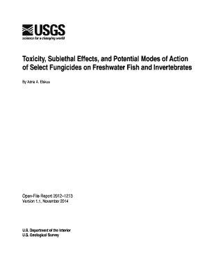 Fillable Online pubs usgs Toxicity, Sublethal Effects, and Potential Modes of Action Fax Email ...