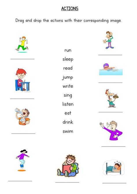 Actions activity for Children II | English lessons for kids, English ...