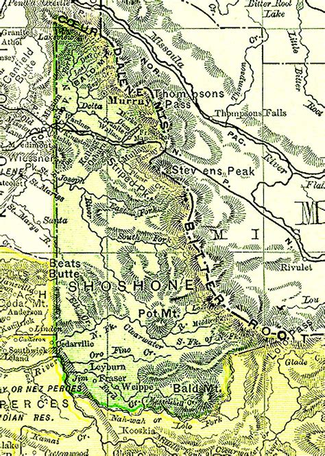 1895 Shoshone County Map — Shoshone County IDGenWeb