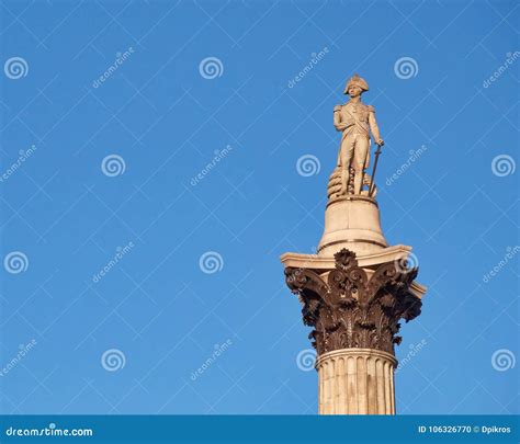 London, Nelson`s Column in Trafalgar Square Editorial Image - Image of space, tourism: 106326770