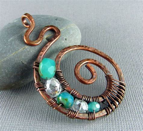 Wire Wrapped Pendant Handmade Art Jewelry Wire Wrapped Jewelry - Etsy | Copper wire jewelry ...