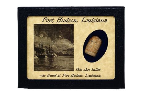 Shot Bullet Relic from Port Hudson, Louisiana with Display Case and COA - Southern Star Display ...