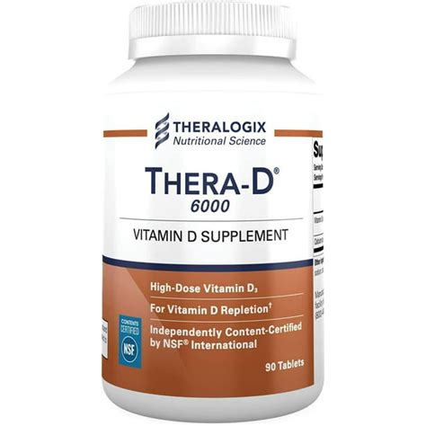 Thera-D 6000 Vitamin D Supplement | 6,000 IU Vitamin D3 Tablets - 90 Day Supply - Walmart.com