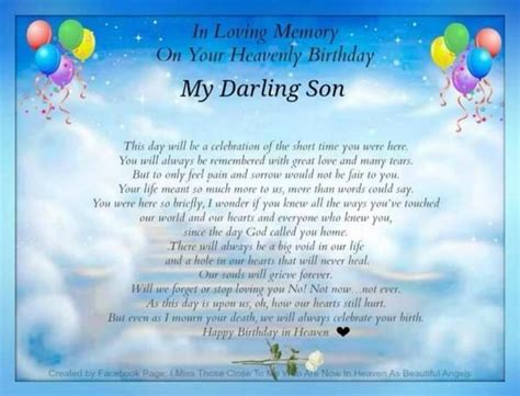 Birthday Wishes for Son in Heaven | happy birthday to my son in heaven ...