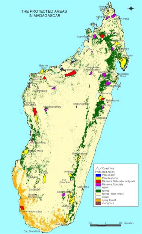 Madagascar national parks map - Map of Madagascar national parks ...