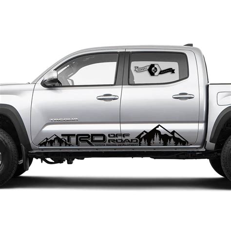 TRD TOYOTA Rocker Panel Mountain Forest stripes Decals Stickers for Tacoma Tundra 4Runner Hilux ...