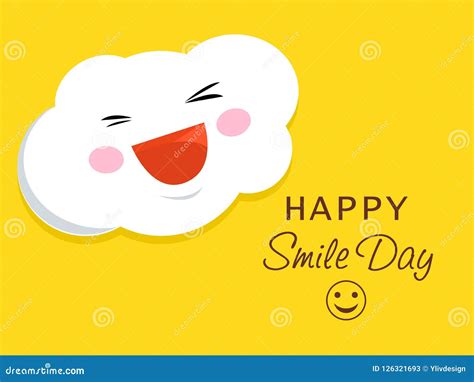 Happy Smile Day Concept Background, Flat Style Stock Vector ...