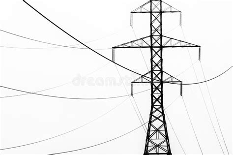 Abstract of Power Lines in Black and White Stock Photo - Image of structures, powerlines: 91016790