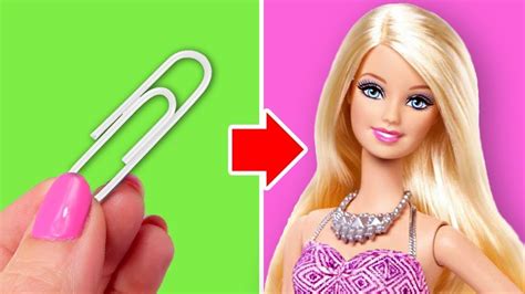 12 DIY Barbie Hacks: Miniature makeup, clothes, dresses and more! - YouTube