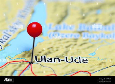 Ulan-Ude pinned on a map of Russia Stock Photo - Alamy