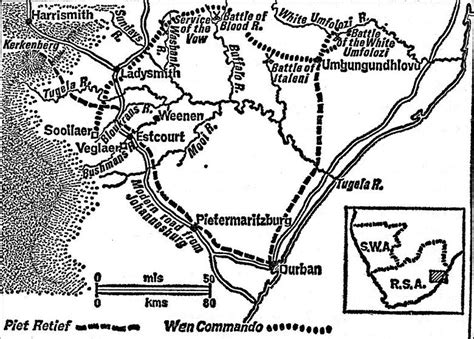 Routes of Piet Retief and Wen Commando from 'The Great Trek' (1968)