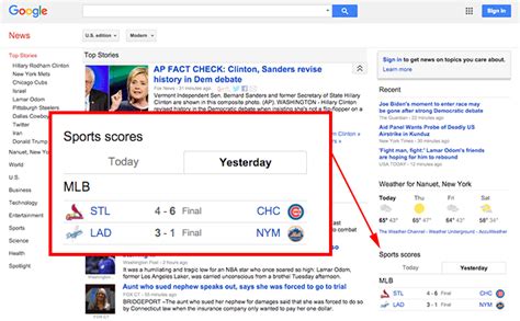 Google News Brings Back Sports Scores To Home Page