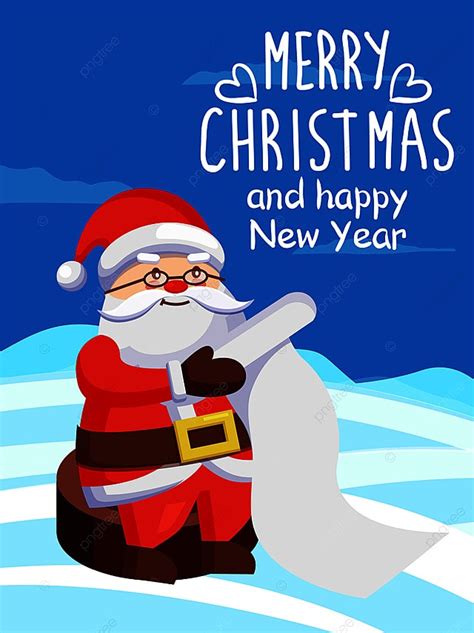 Father Christmas With Paper Scroll Vector Poster On Snow Template Download on Pngtree