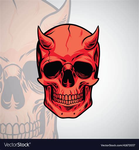 Demon head skull logo design Royalty Free Vector Image