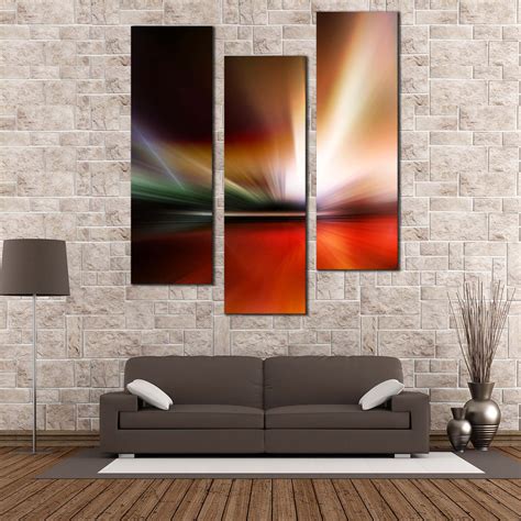 Abstract Lights Canvas Wall Art, Colorful Modern Abstract 3 Piece ...