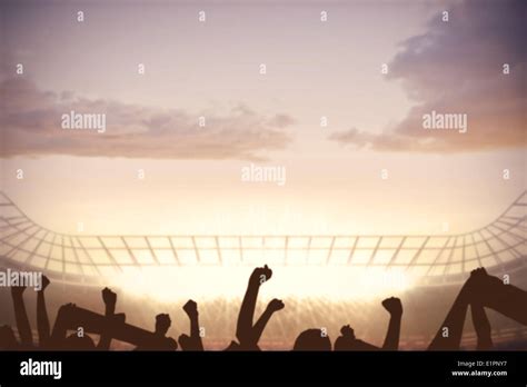 Football stadium with cheering crowd Stock Photo - Alamy