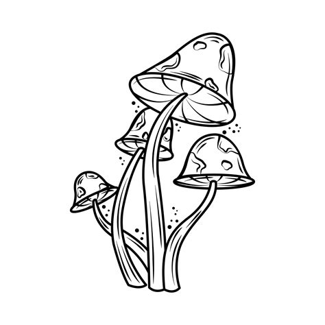 tattoo mushroom minimalist 2515504 Vector Art at Vecteezy